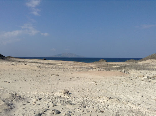 Panorama dall' isola nel Mar Arabico, Oman Sud.